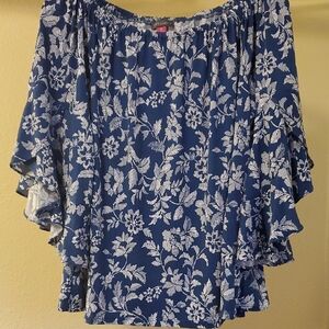 Vince Camuto Navy Floral Blouse